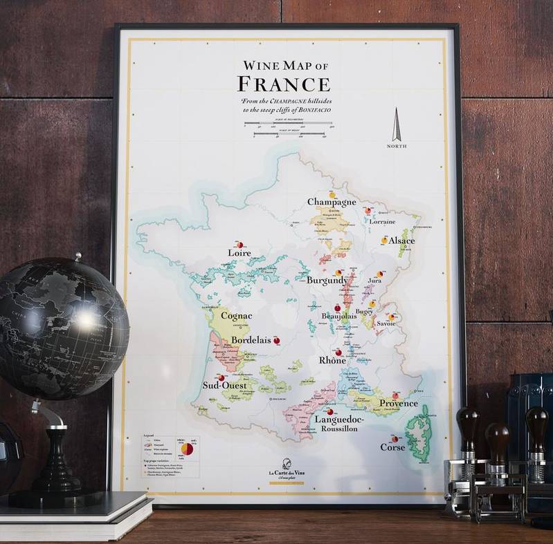 Wine map of France
