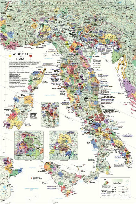 Wine map of Italy